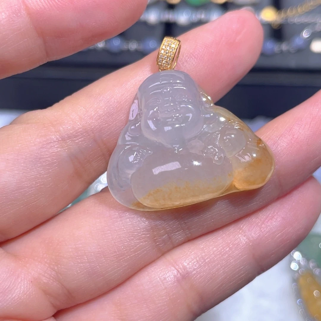 颈饰18K金镶嵌翡翠翡翠