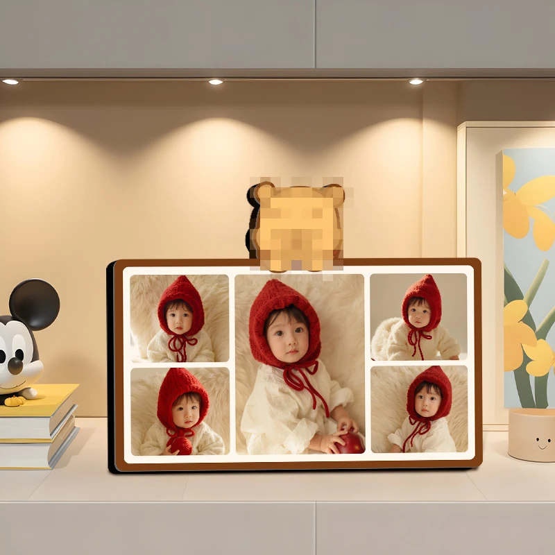 【可爱小熊】全新款水晶高清相框来图定制温馨家居摆件玄关卧室摆台