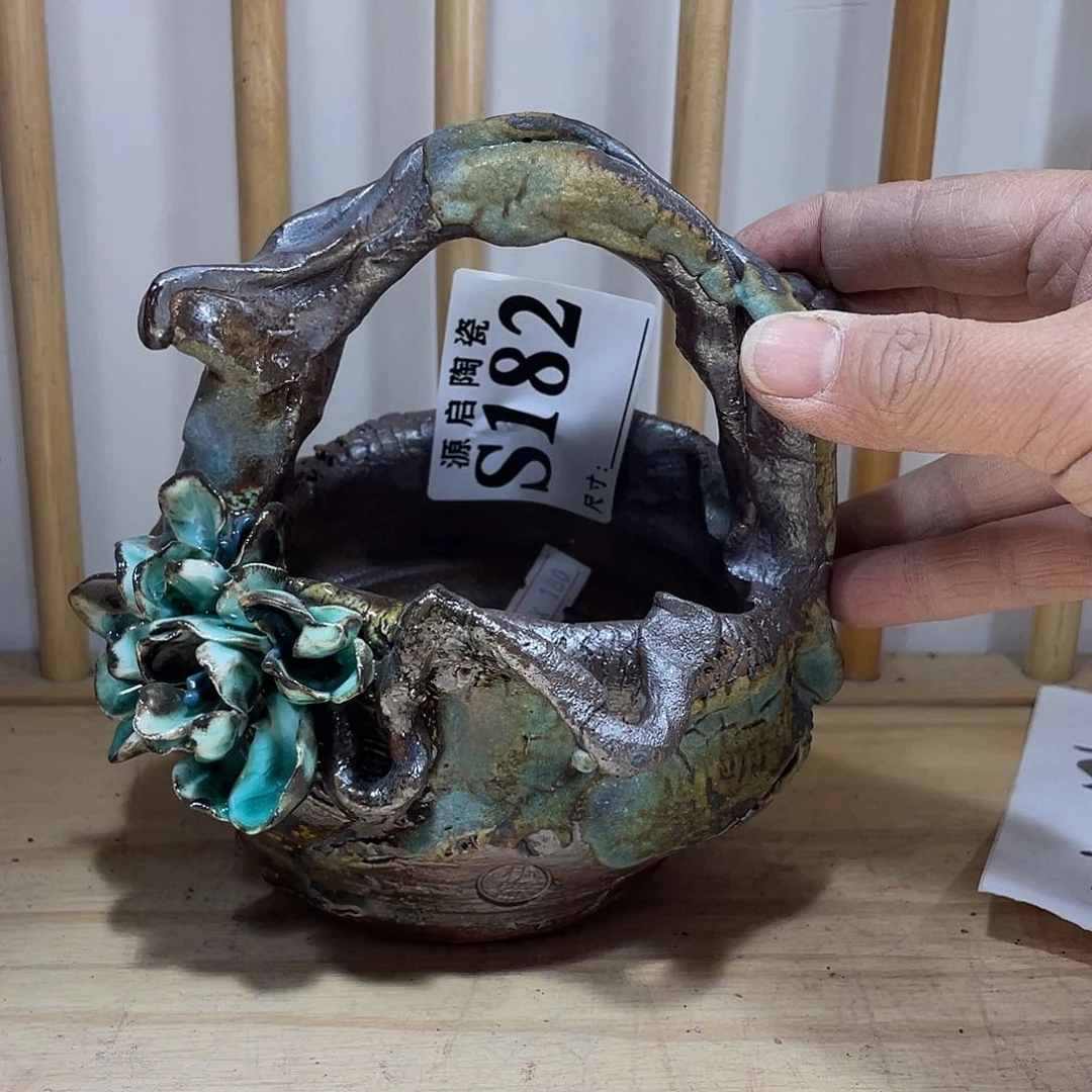 紫砂花盆呆*记景德镇陶瓷花盆182无孔