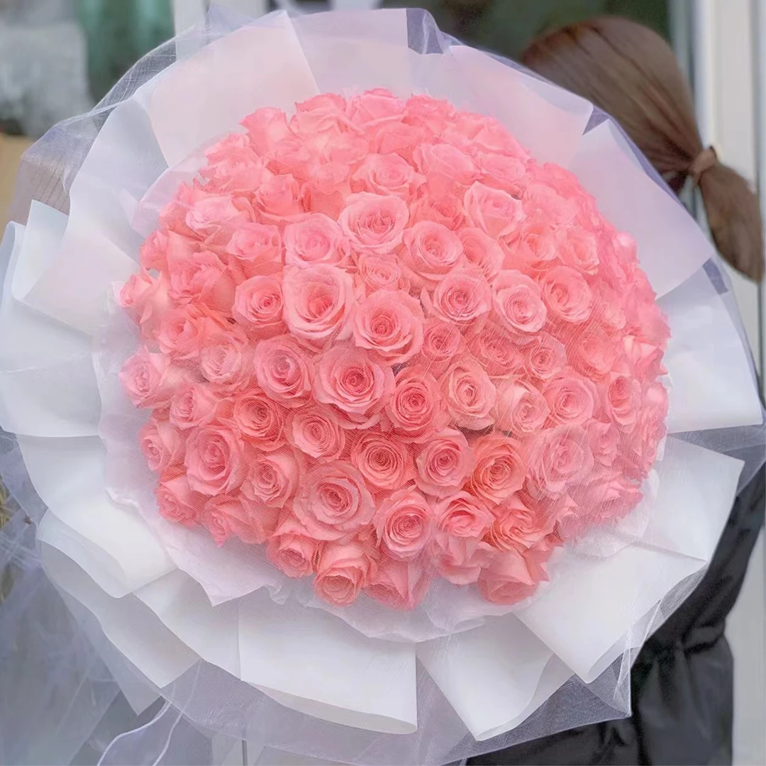 【铭记在心】99朵粉玫瑰鲜花束告白表白花束求婚花束生日鲜花生日礼物送女友送老婆花店送花上门