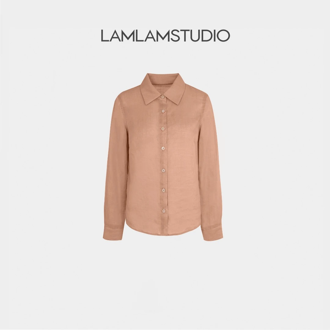 “胭脂粉黛”【100%苎麻】经典翻领单排扣简约衬衫 张一琳 L255615T