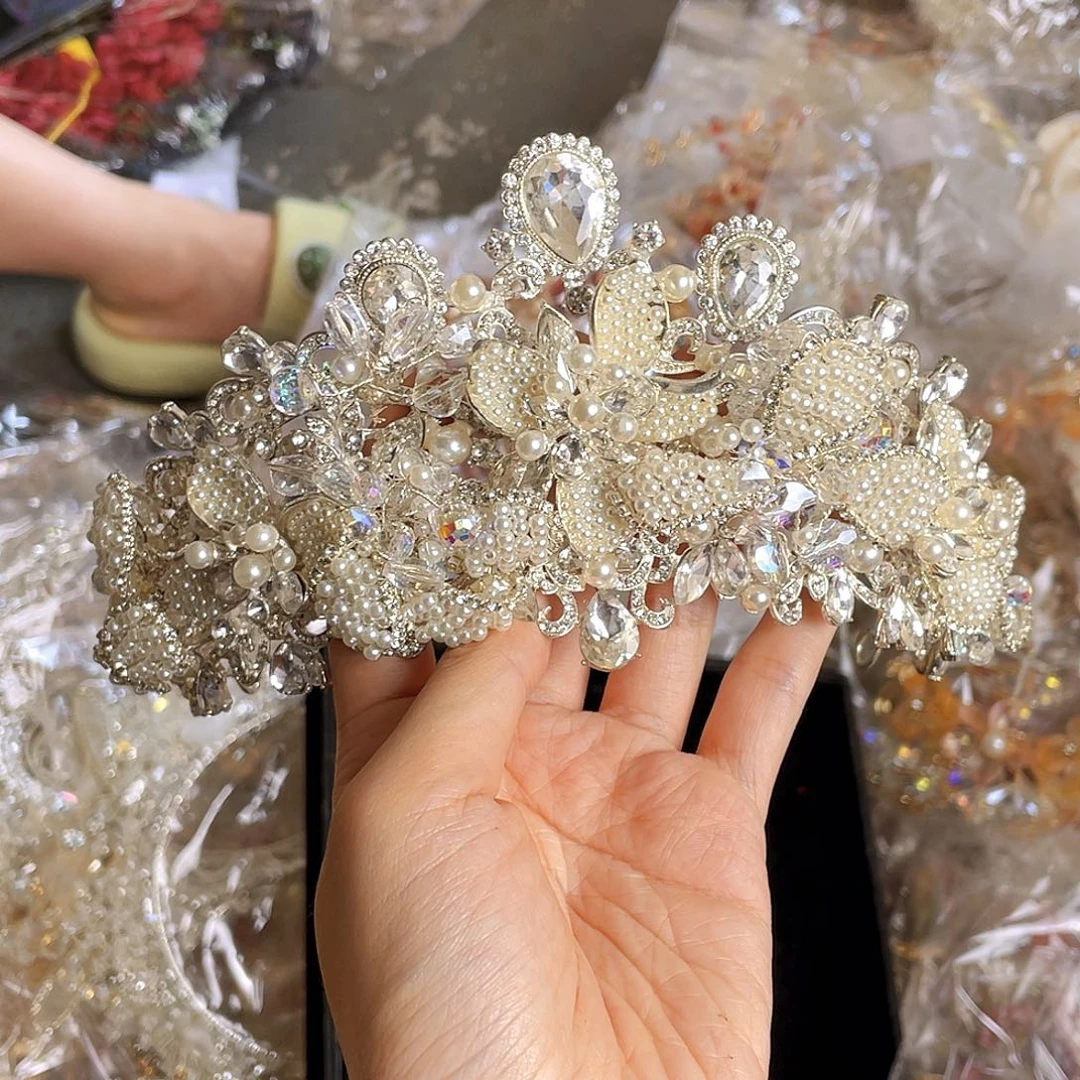 混合材质新娘头饰不退换不售后默认瑕疵