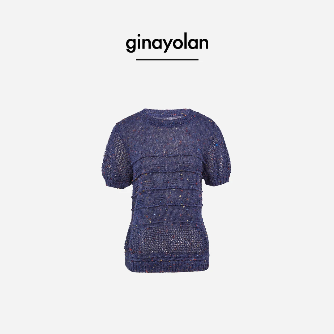 GINAYOLAN/瑾颜 【新品系列】意大利进口面料圆领针织套衫GYM034