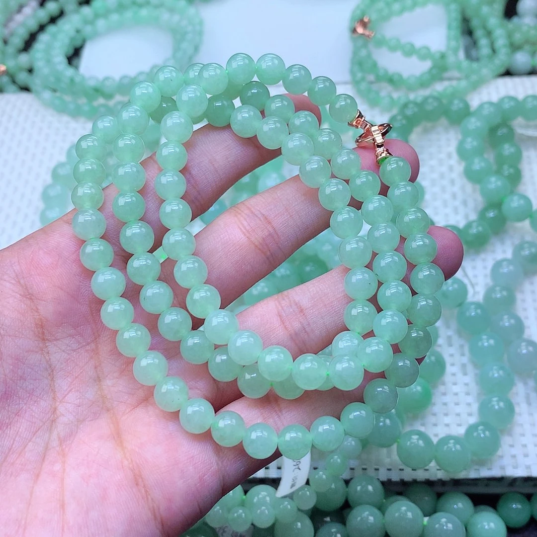 强***仔翡翠未镶嵌毛衣链