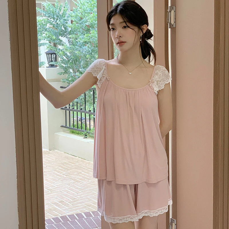 查理夫人【梨云】套装莫代尔气质家居服显瘦时尚春季夏季