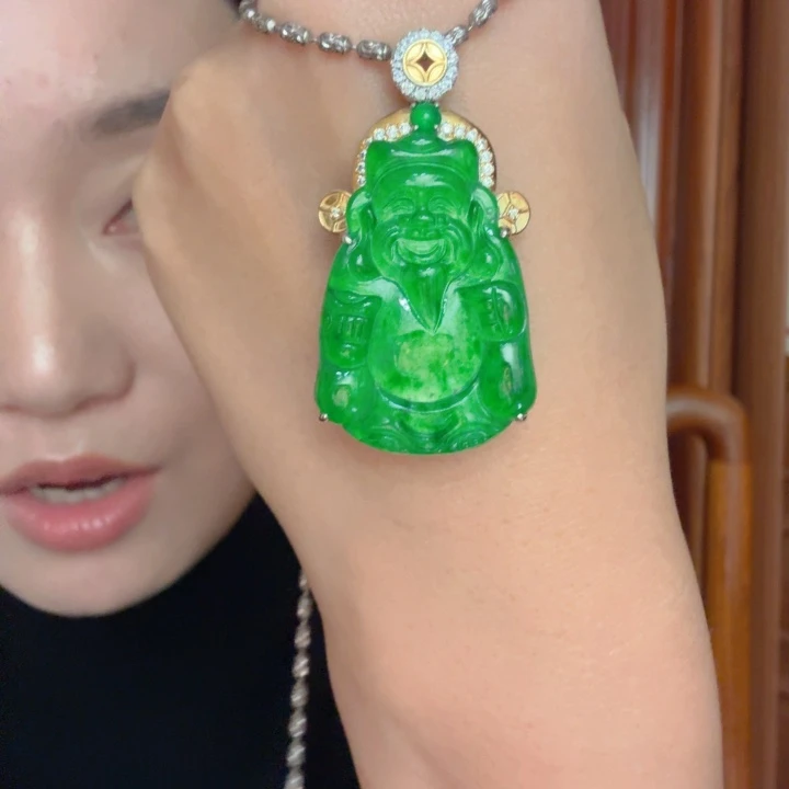 翡翠银S925镶嵌吊坠(不含链)吊坠