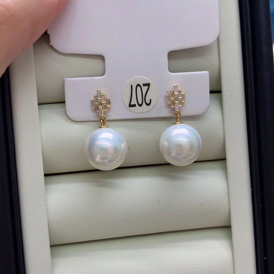 耳饰淡水珍珠18K金镶嵌
