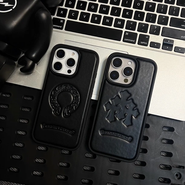 潮牌皮革克罗心适用iphone17promax高级感苹果16/17pro防摔手机壳