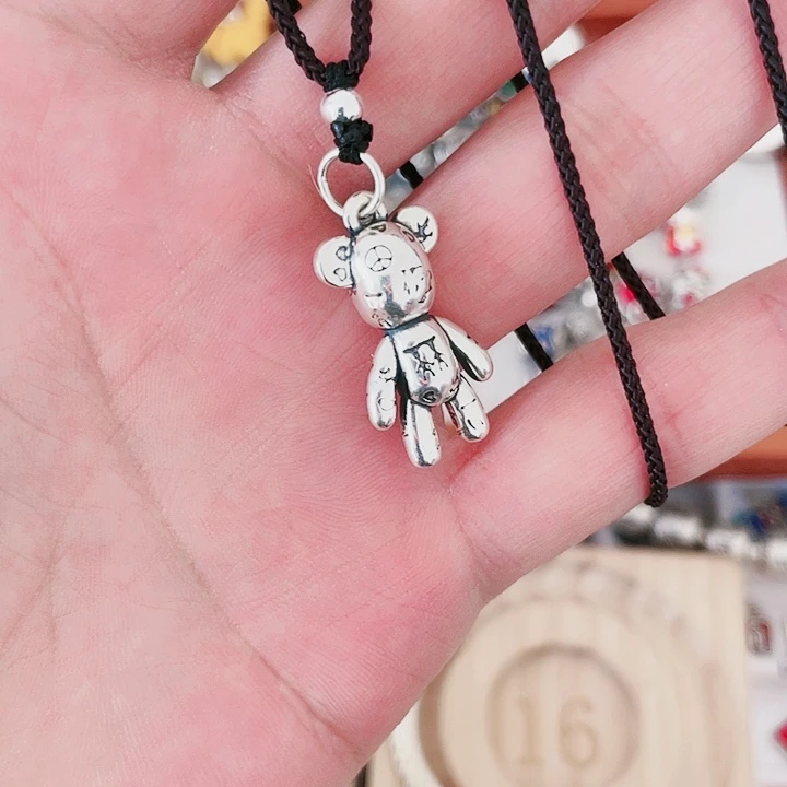 珐琅吊坠足银暴力熊