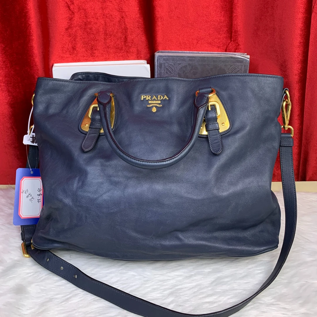 95新 Prada/普拉达 蓝金标手提单肩包/XS08122120/2120