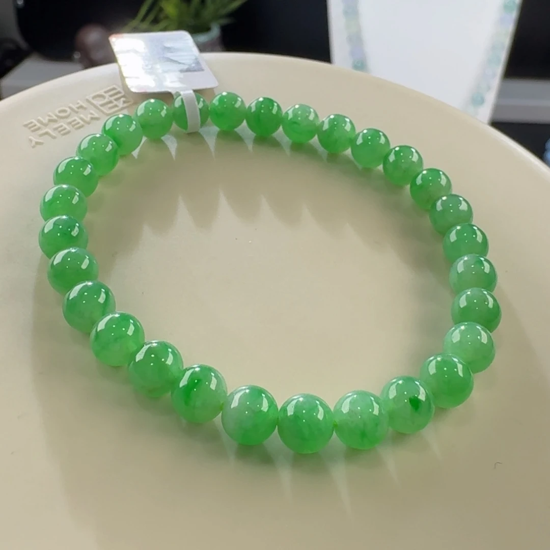 翡翠手链未镶嵌冰阳绿单圈