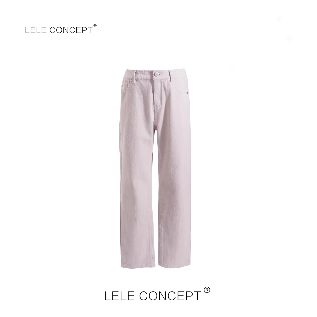 LELE CONCEPT｜【美超】后标新款烟筒裤浅色九分简约K0353