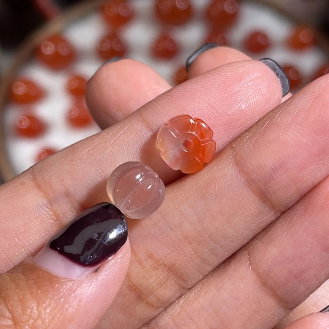 南红玛瑙未镶嵌格桑花+瓜珠 不换退