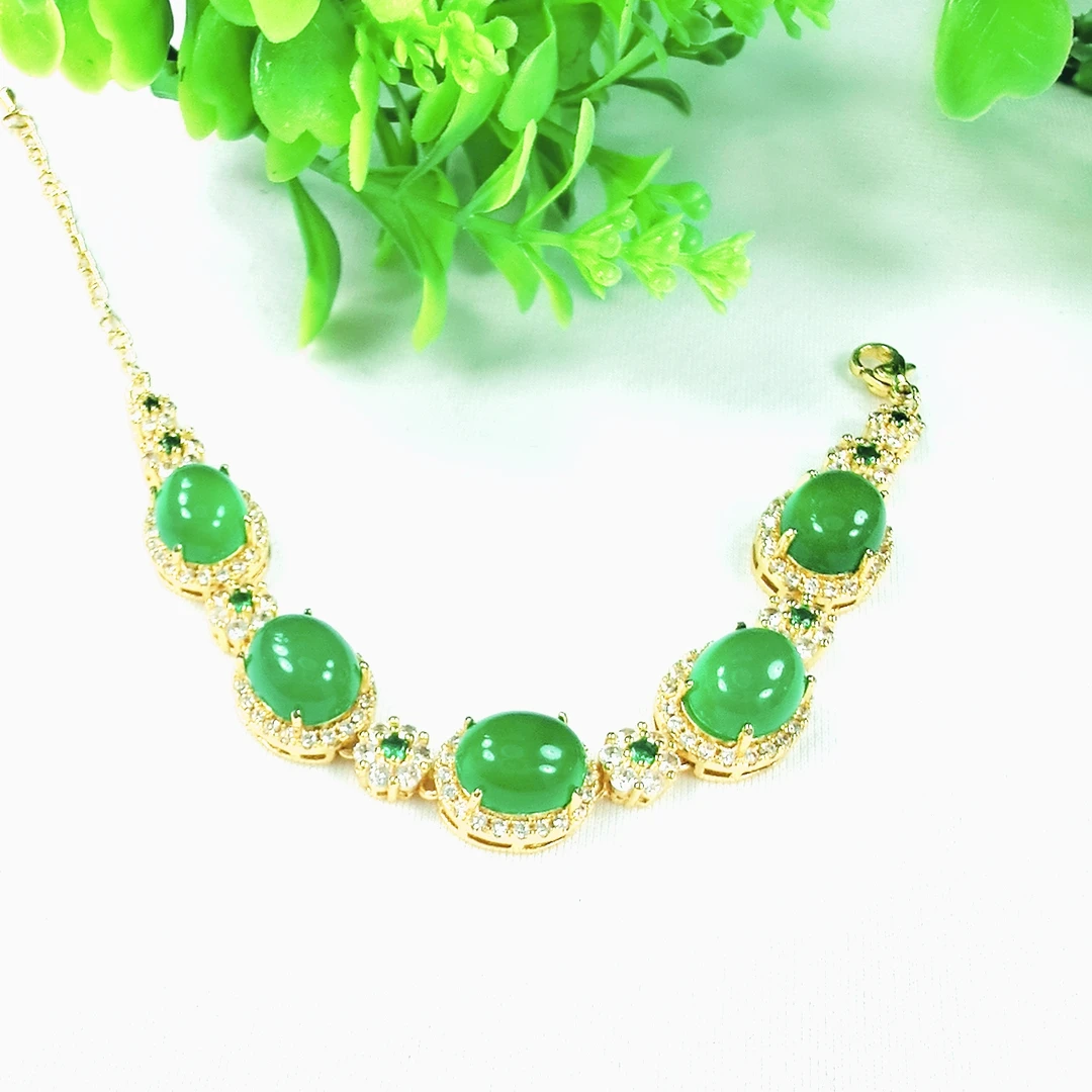 （小戴总珠宝）高冰正冰天然玉石豪华手链