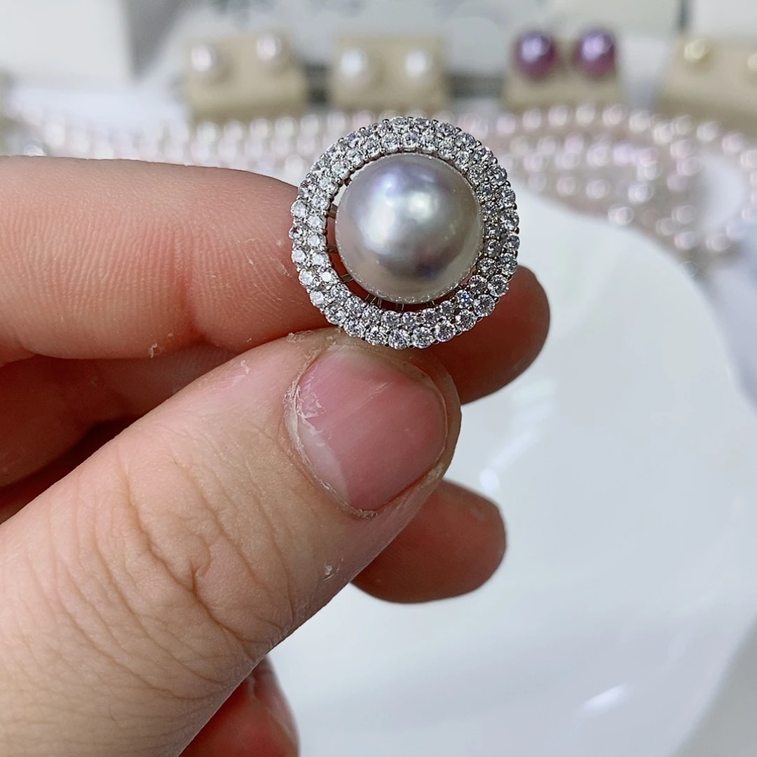海水珍珠戒指银S925镶嵌