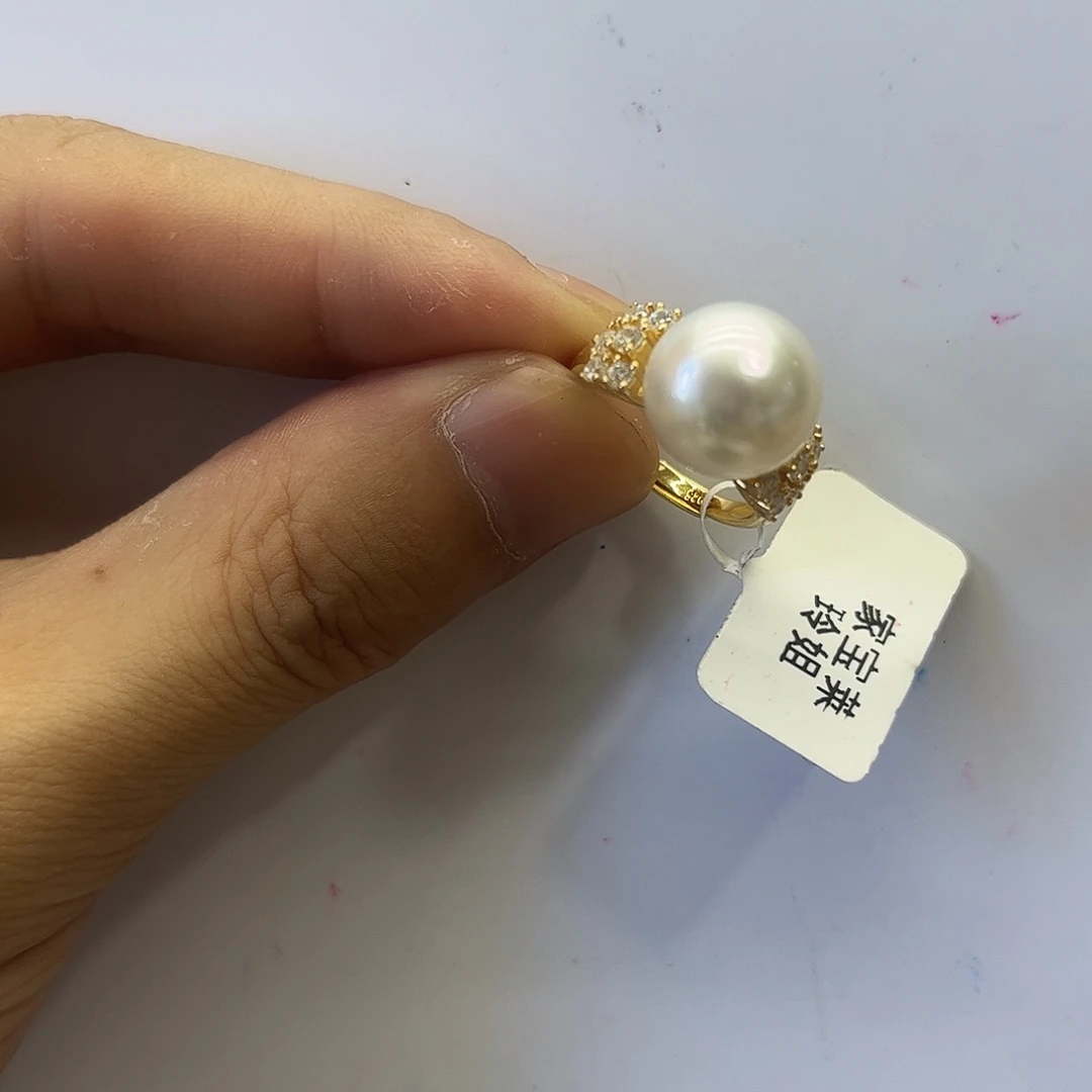 海水珍珠银S925镶嵌戒指