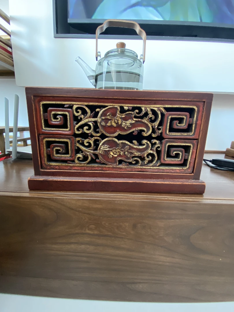 老花板改良煮茶煮水小柜复古古风