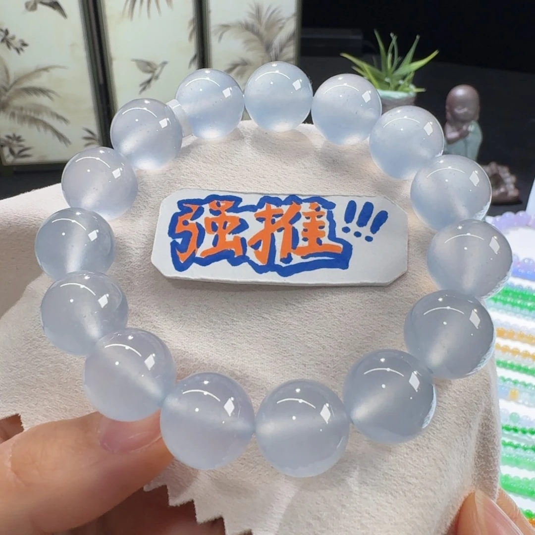 翡翠未镶嵌手链毕业款！大卡木纳蓝钢单圈14mm