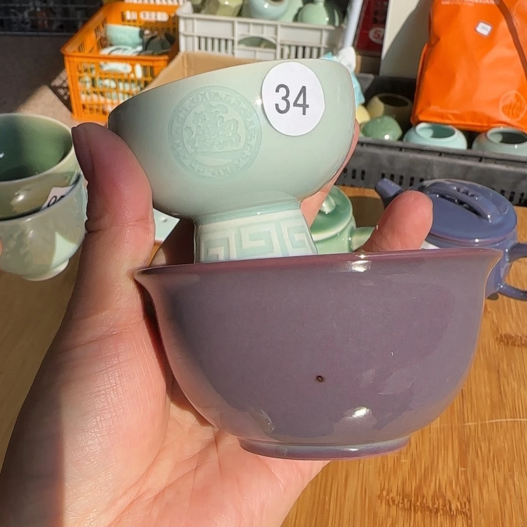 龙泉敬悦青瓷品茗杯微瑕