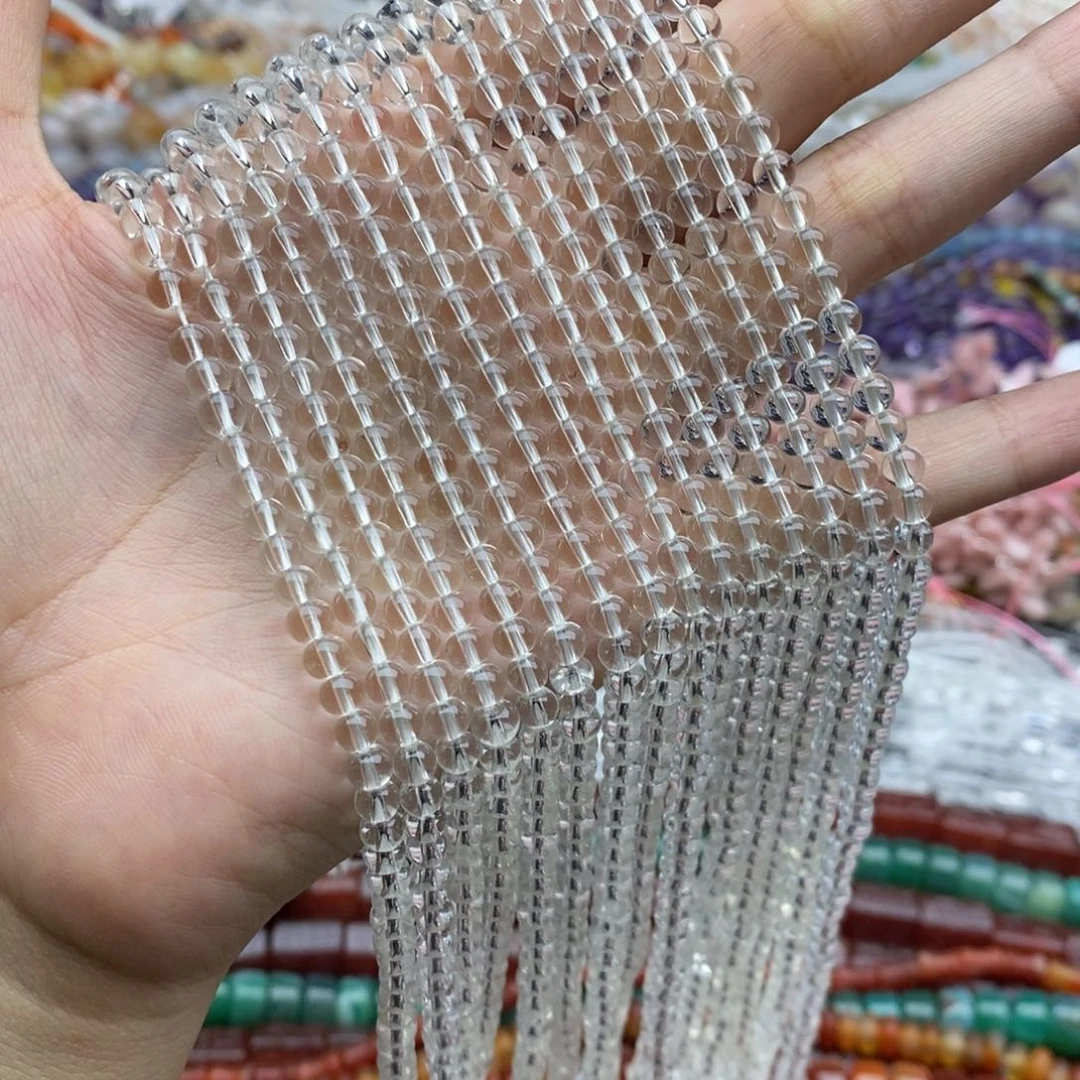 未镶嵌玛瑙/玉髓珠宝半成品一条纯天然白水晶4加双A净体