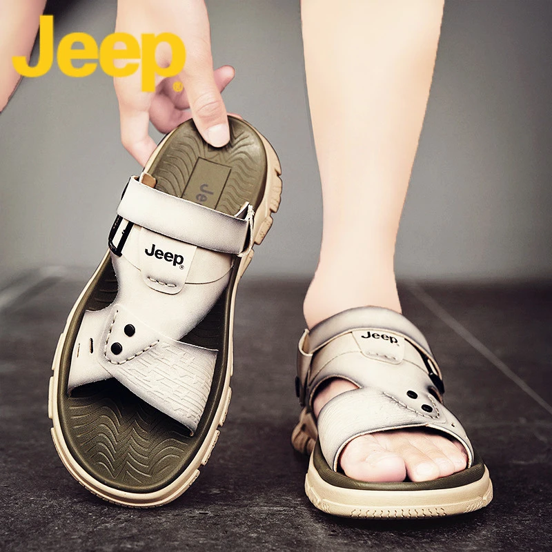 jeep吉普凉鞋男士夏季款2025新款品牌防滑开车沙滩凉拖鞋男式外穿