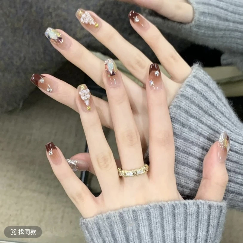 【圣诞奇遇】新款纯手工穿戴甲秋冬款圣诞款美甲片火爆高级感10片