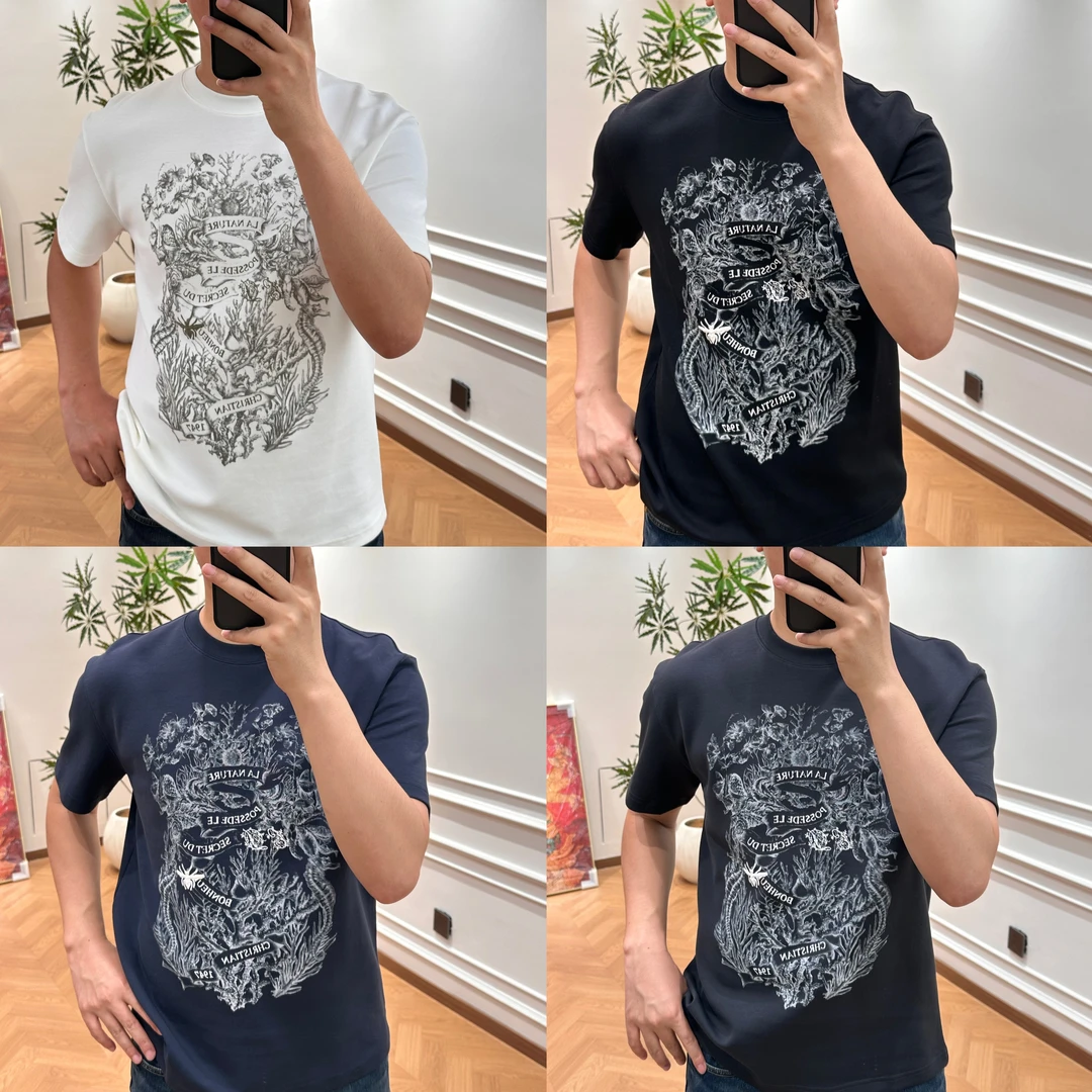 秋冬｜ B5014男士"精梳棉"简约高级宽松版圆领短袖T恤
