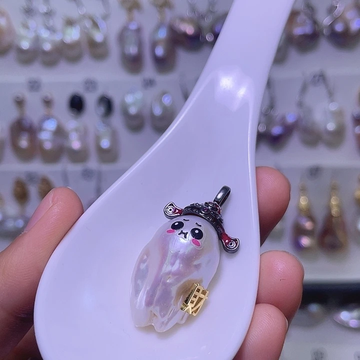 红***鸽颈饰淡水珍珠合金24