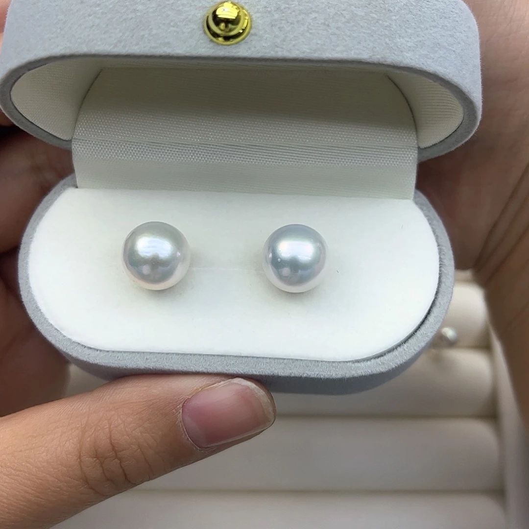 淡水珍珠耳饰银S925镶嵌