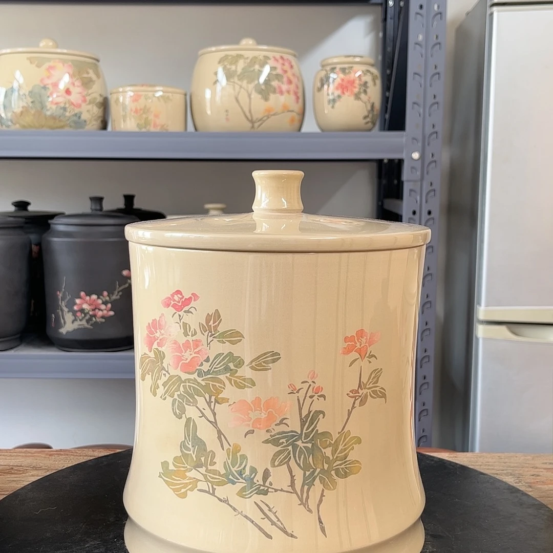 缸瓦**迪福利白泥亮光彩填七饼缸