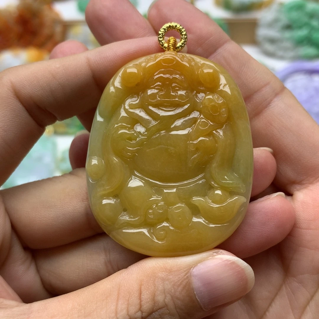 翡翠未镶嵌颈饰彩**姐翡翠