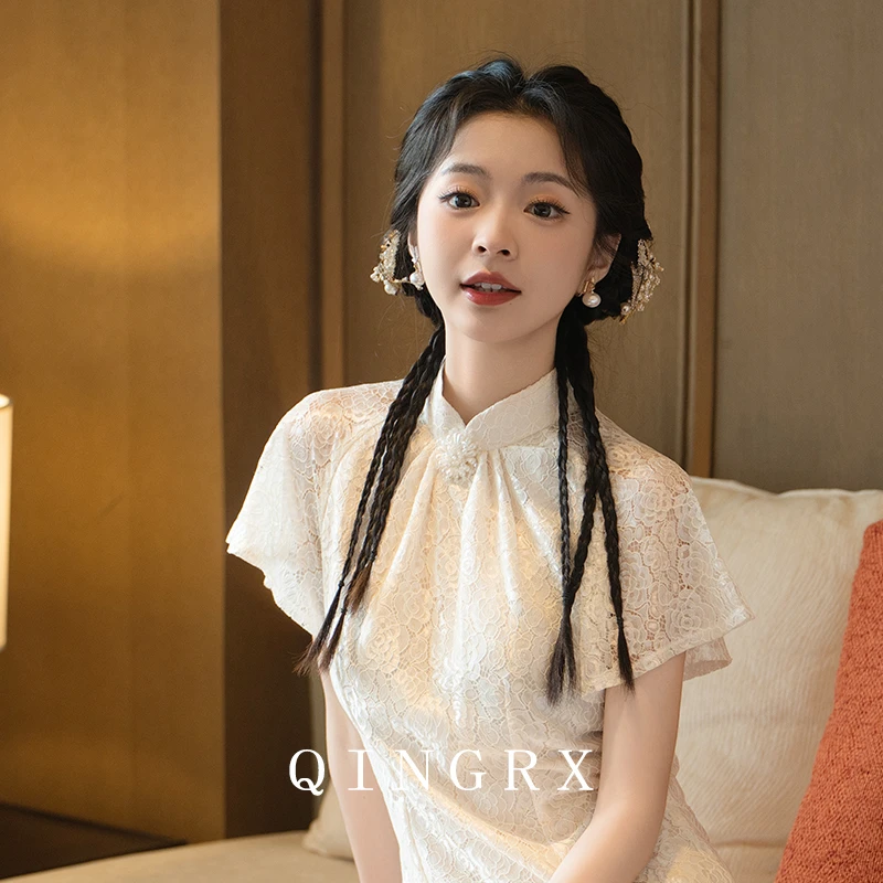 白色旗袍女2025春夏新款年轻气质领证改良订婚敬酒服领证日常