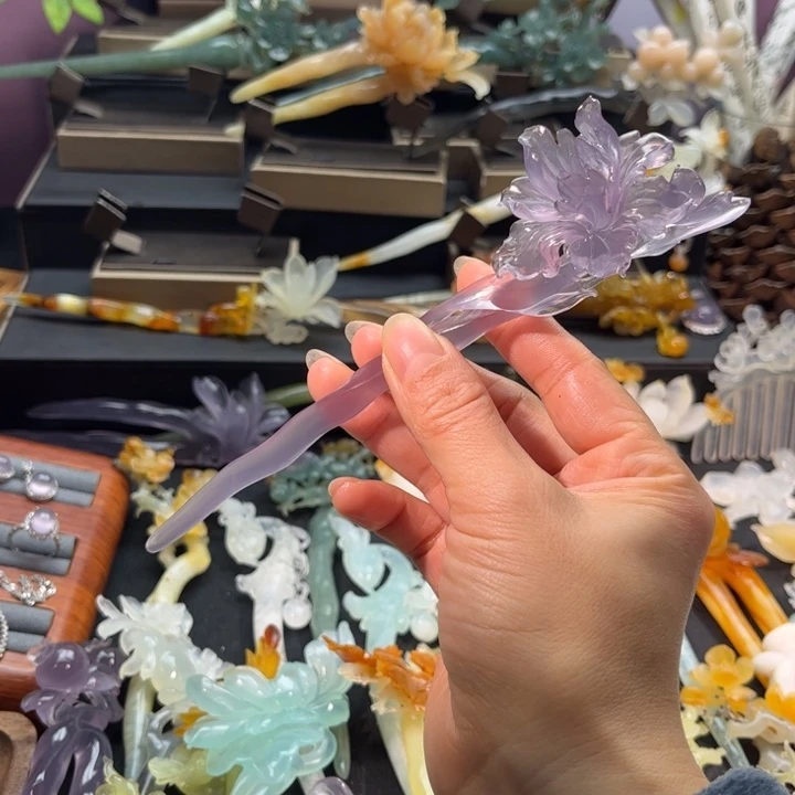 蛇纹石玉未镶嵌发饰