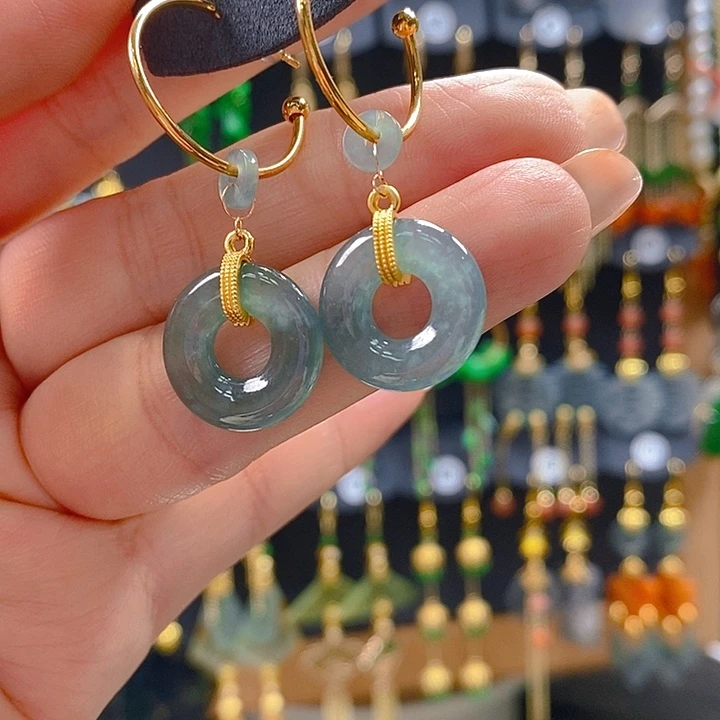 翡翠未镶嵌耳饰翡翠