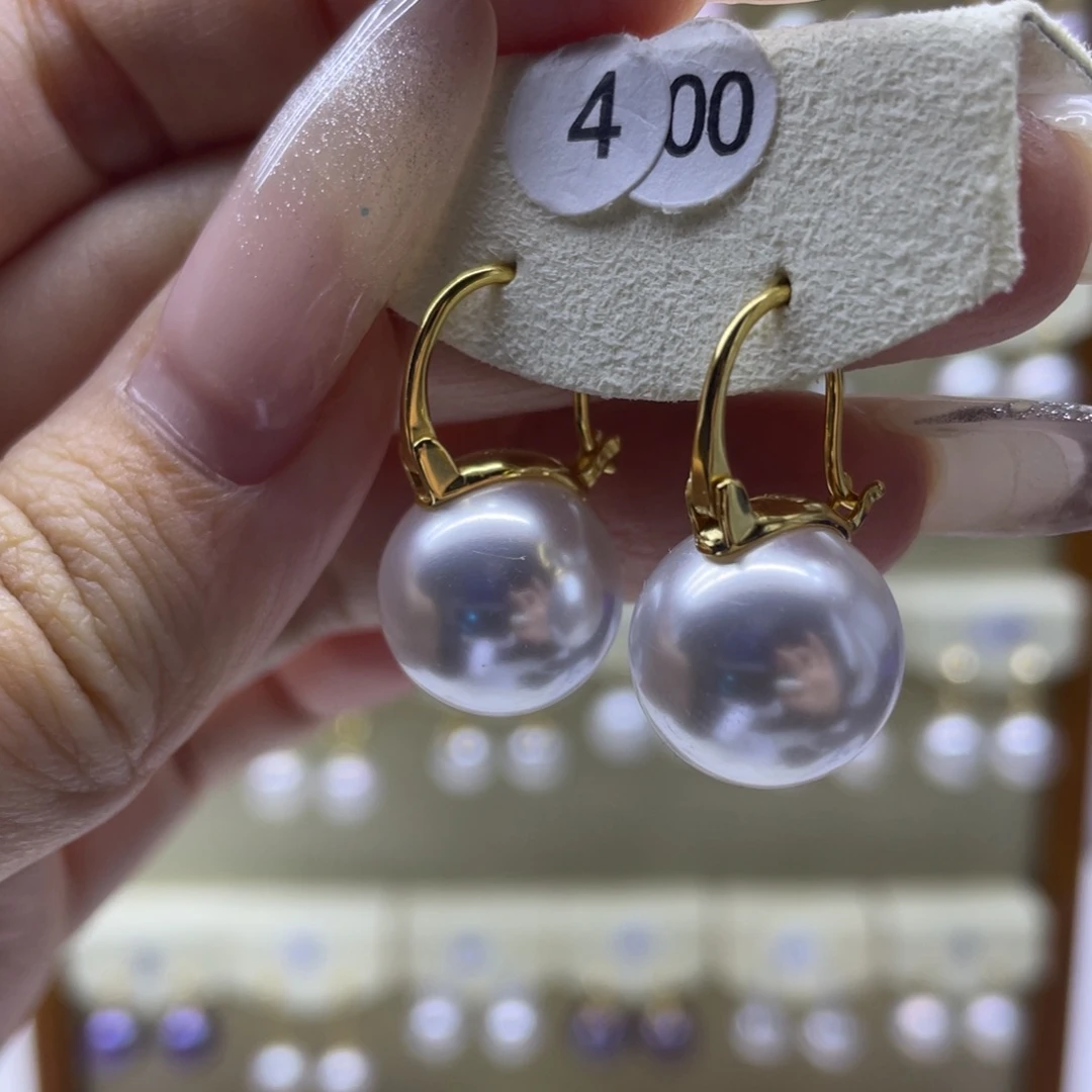 淡水珍珠耳饰银S925镶嵌