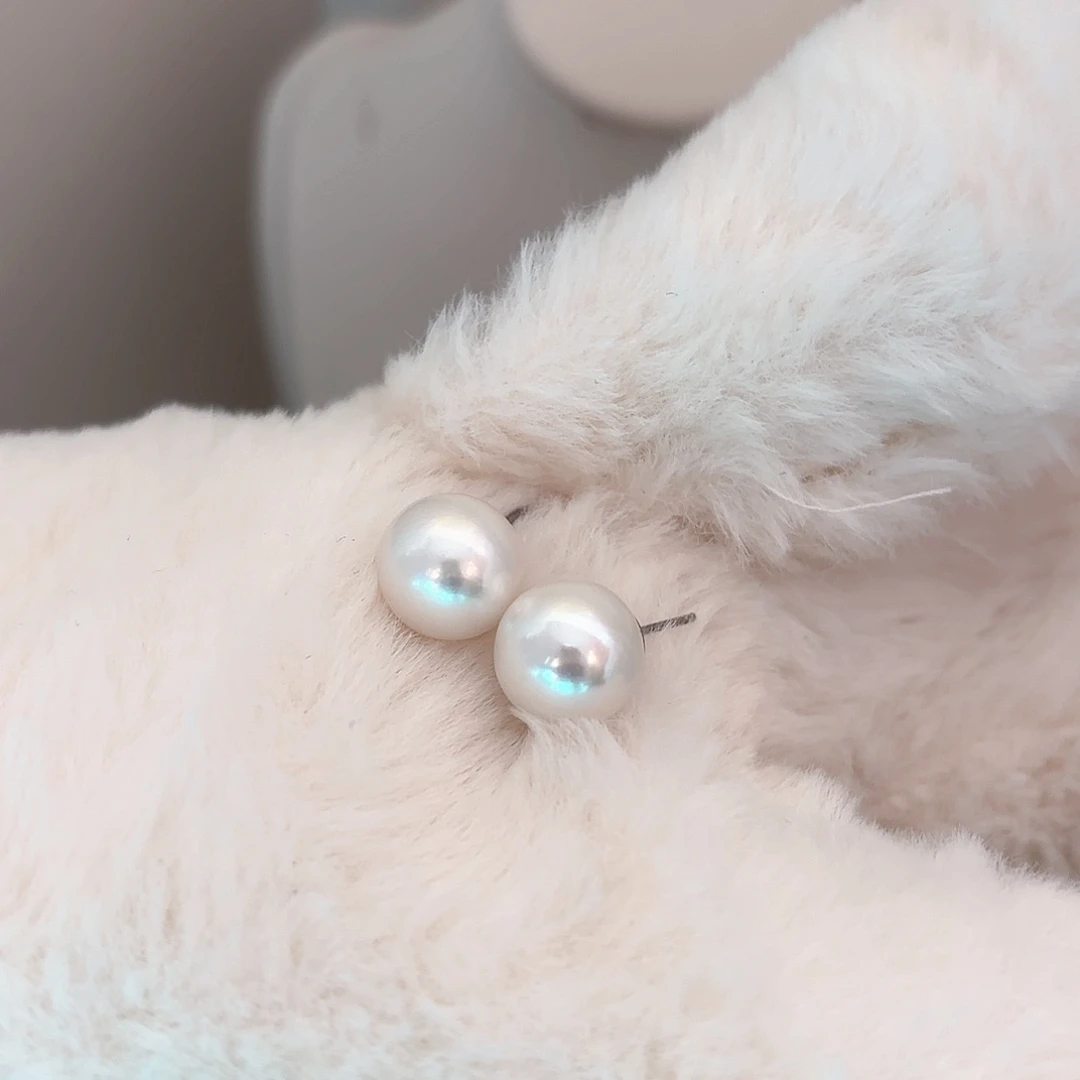 多****淡水珍珠银S925镶嵌耳饰