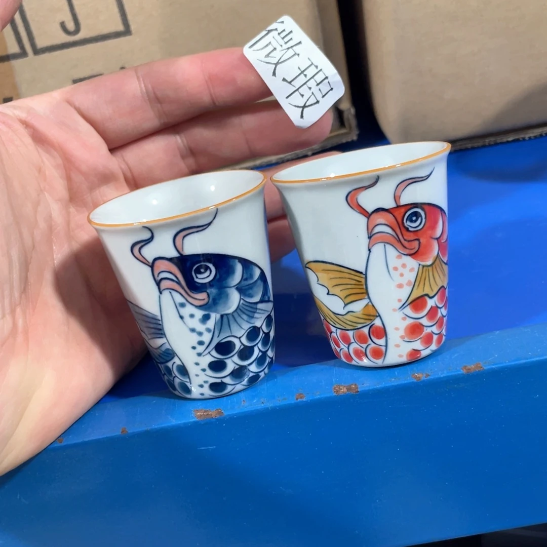 釉下手绘茶具微瑕