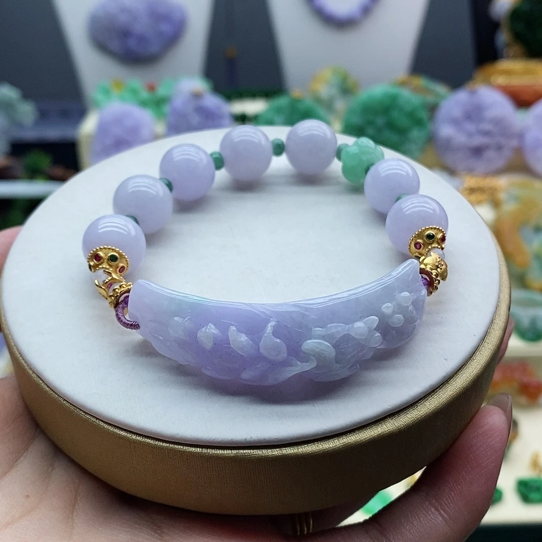 翡翠未镶嵌手串手牌