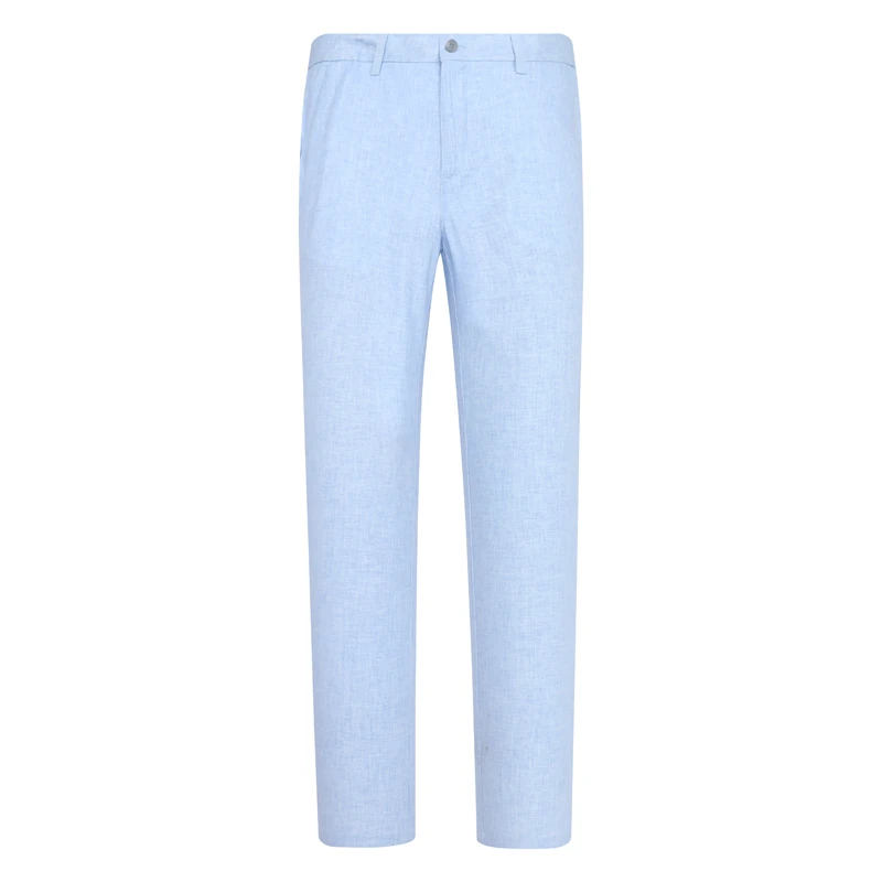 AB1039邦纳春秋厚度男式休闲裤 亚麻中腰修身商务休闲长裤