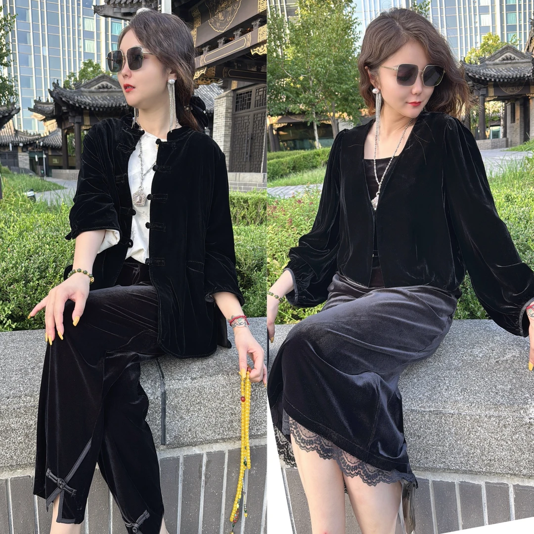 25213时尚简约国风盘扣短外套