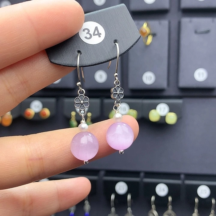 紫晶耳饰银S925镶嵌56666