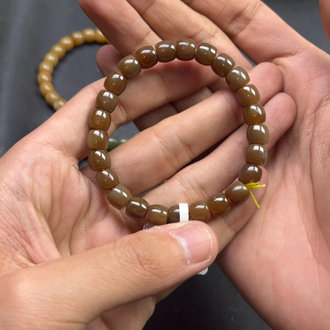 和田玉手链未镶嵌多样性新疆满糖彩直切珠卡8货头