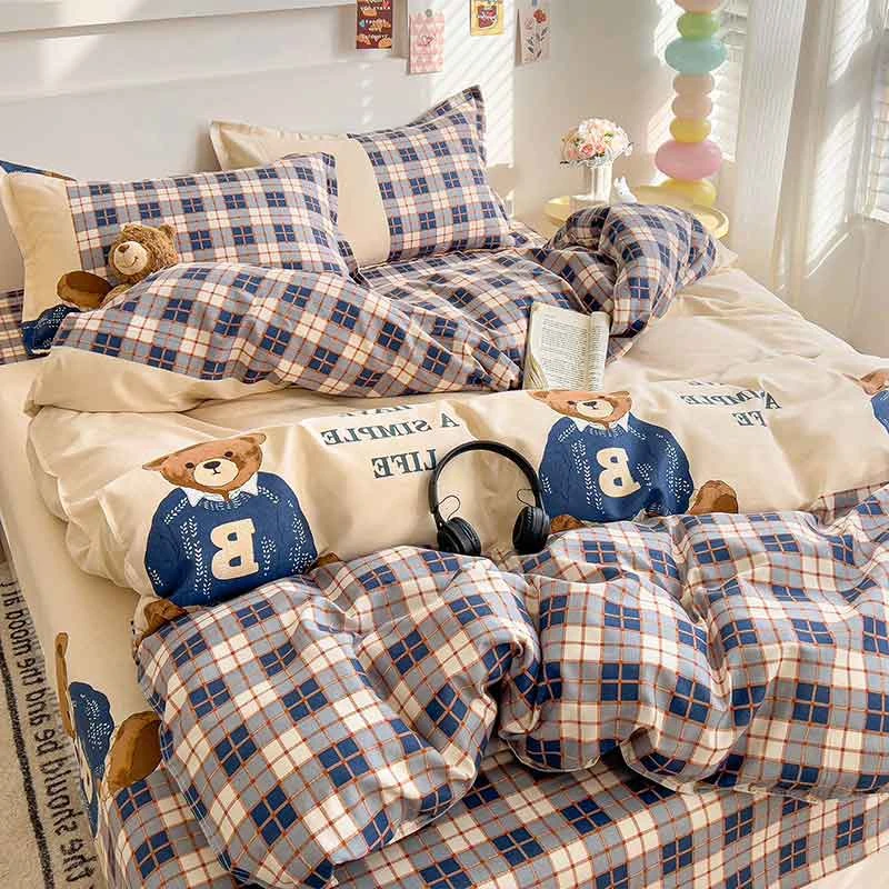 加厚磨毛小清新四件套可爱亲肤男女孩被罩单人学生宿舍床笠三件套