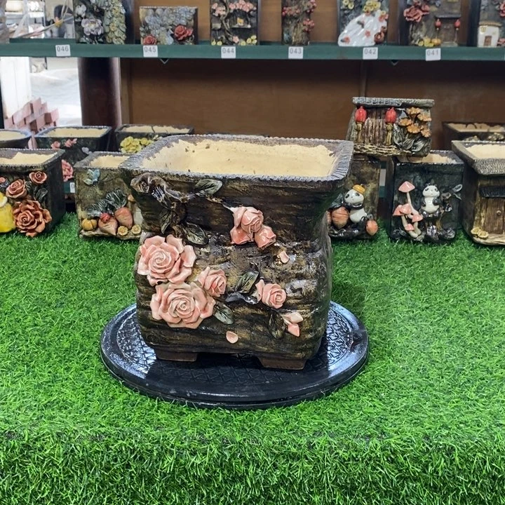 红陶青藤花器多肉花盆