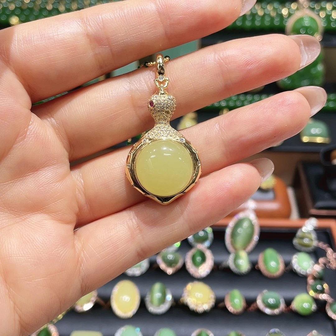 和田玉银S925镀金镶嵌戒指