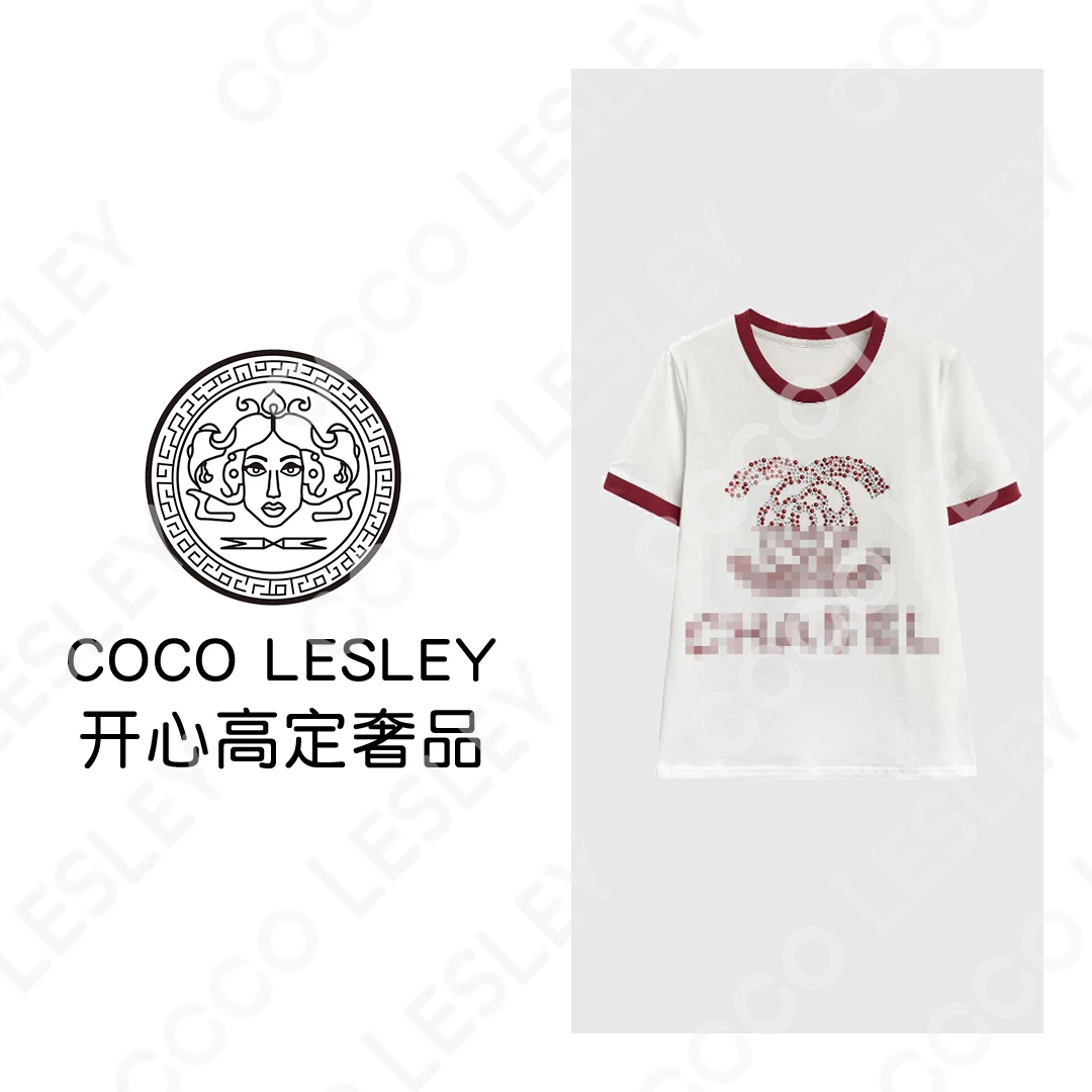 【COCO LESLEY】68050#重工烫钻T恤衫2025夏百搭个性潮流上衣