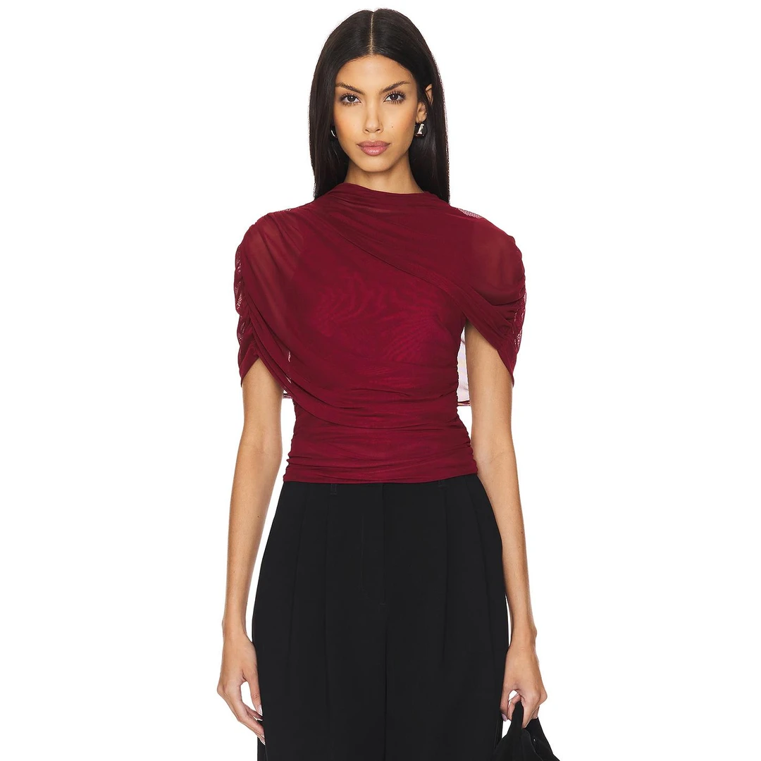 AMANDA UPRICHARD EVIANNA 上装 酒 T恤