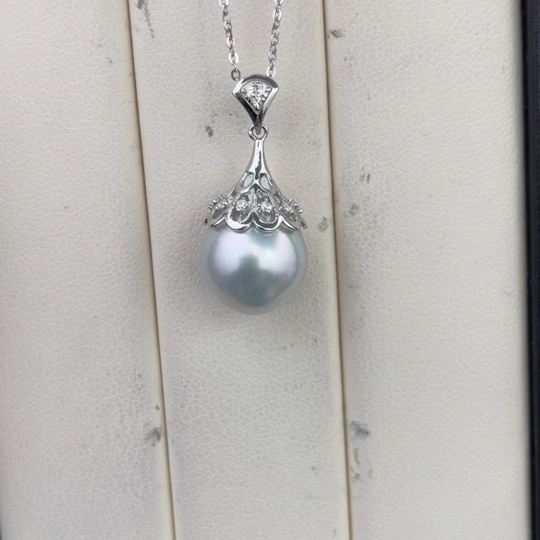 未镶嵌海水珍珠澳白吊坠12-13m m