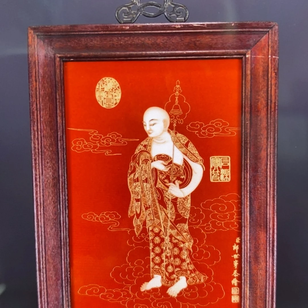 瓷片43*32*1地藏王景德镇瓷板画柴窑烧制