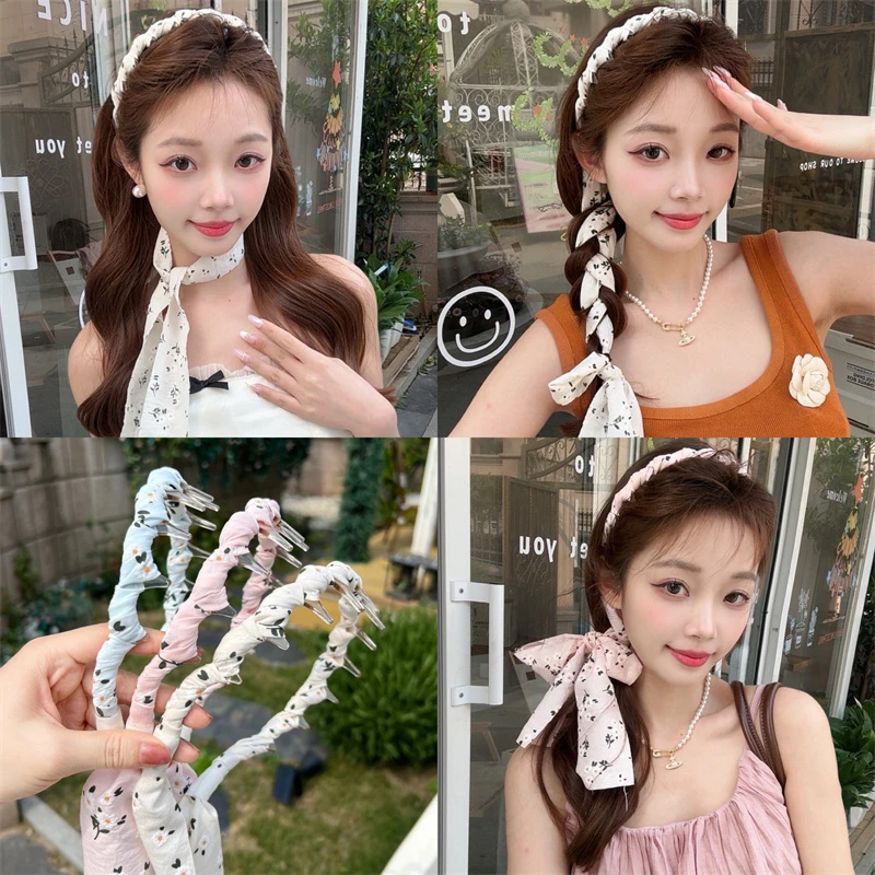 春夏上新小清新碎花飘带发箍森系仙美田园风发饰简约头箍发卡